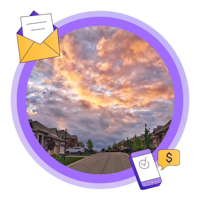 An image of a sunset in the suburbs of Alliston, Ontario
