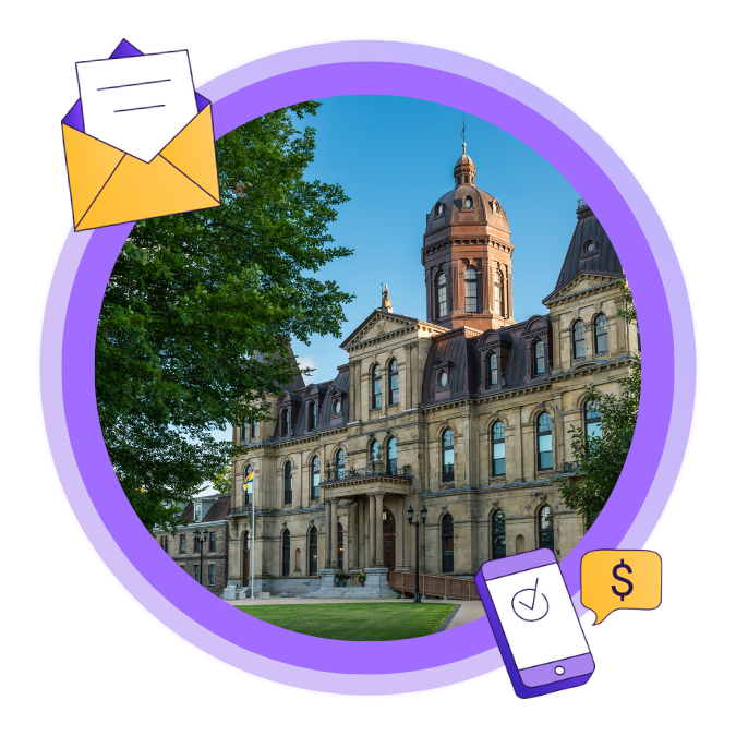 An image of the New Brunswick Legislative Building in Fredericton, NB