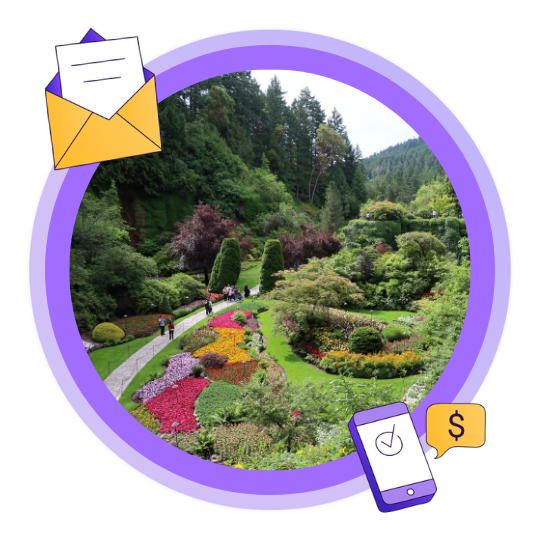 An image of Buchart Gardens in Victoria, BC